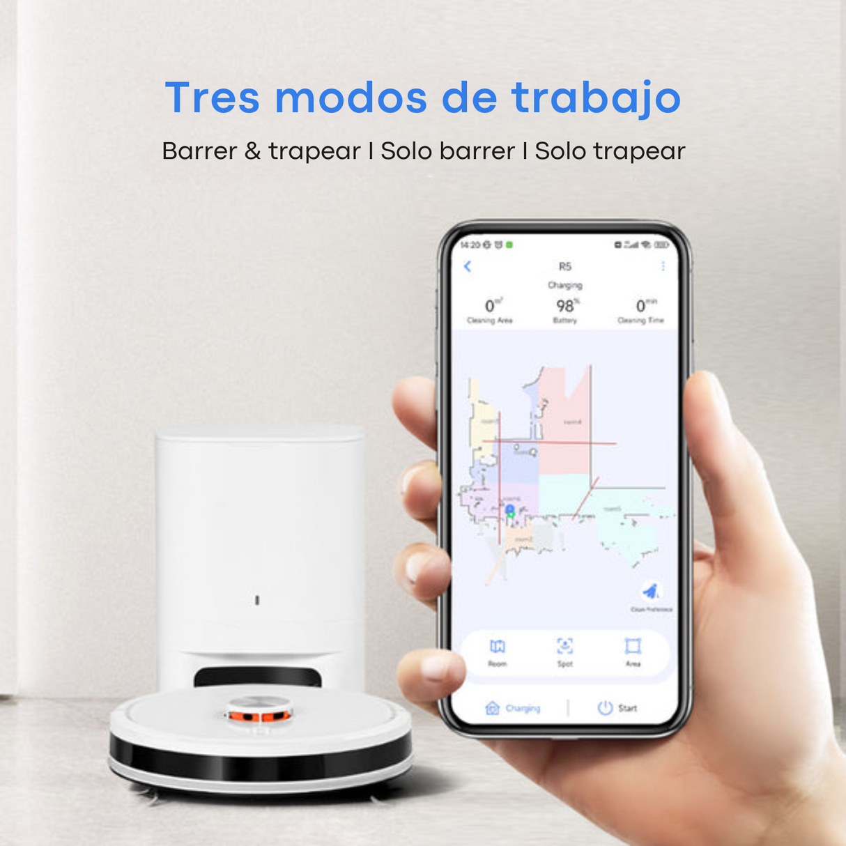 Aspiradora Robot 3000 Pa Inalambrico Lydsto Blanco