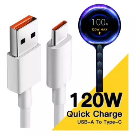 Cable Xiaomi 6A Turbo Charge 120w/ 67w/ 55w/ 33w/ 30w - 1 Metro Color Blanco