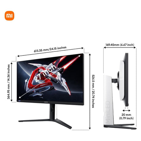 Monitor Gamer Xiaomi Mini-LED G Pro 27" HDR 1000 2K QHD 2560x1440, Fast IPS, 180Hz 1ms, 99% DCI-P3, AMD Freesync, ángulo ajustable, 2 x HDMI 2.0, 2 × DP 1.4