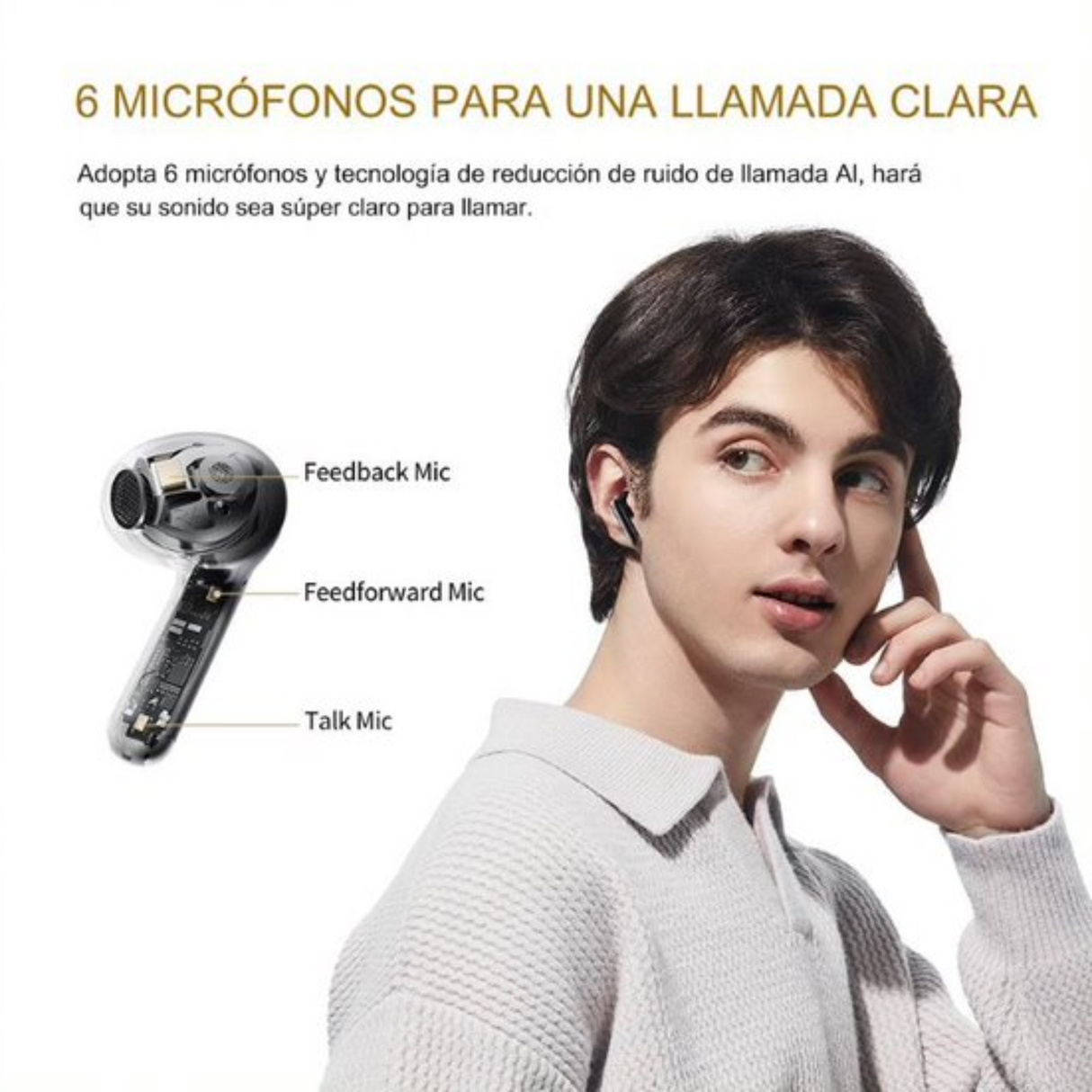 Audifonos QCY HT10 AilyBuds Pro LDAC, con Bluetooth 5,3, HI-Res Audio, Cancelación activa de Ruido - Orro Home Perú