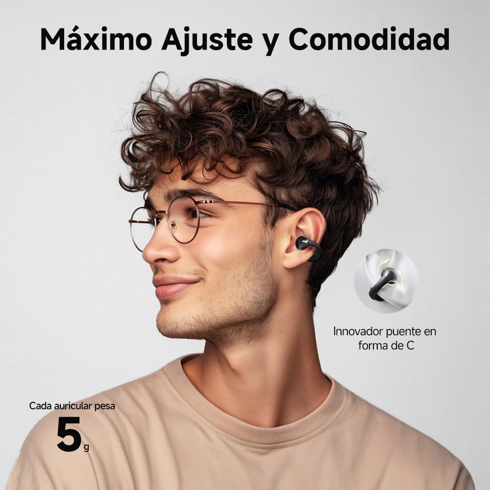 Auriculares inalámbricos QCY Crossky C30 Deportivos, con Clip para Oreja, Bluetooth 5.4, TWS, Impermeables