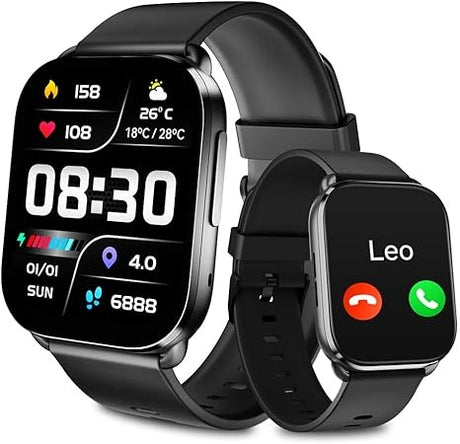 Smartwatch QCY GS S6 con Pantalla Amoled 2.02", Llamadas Bluetooth, 100+ Modos Deportivos, Monitor de Ritmo Cardíaco, Oxígeno en Sangre y Sueño, Resistente al Agua IPX8