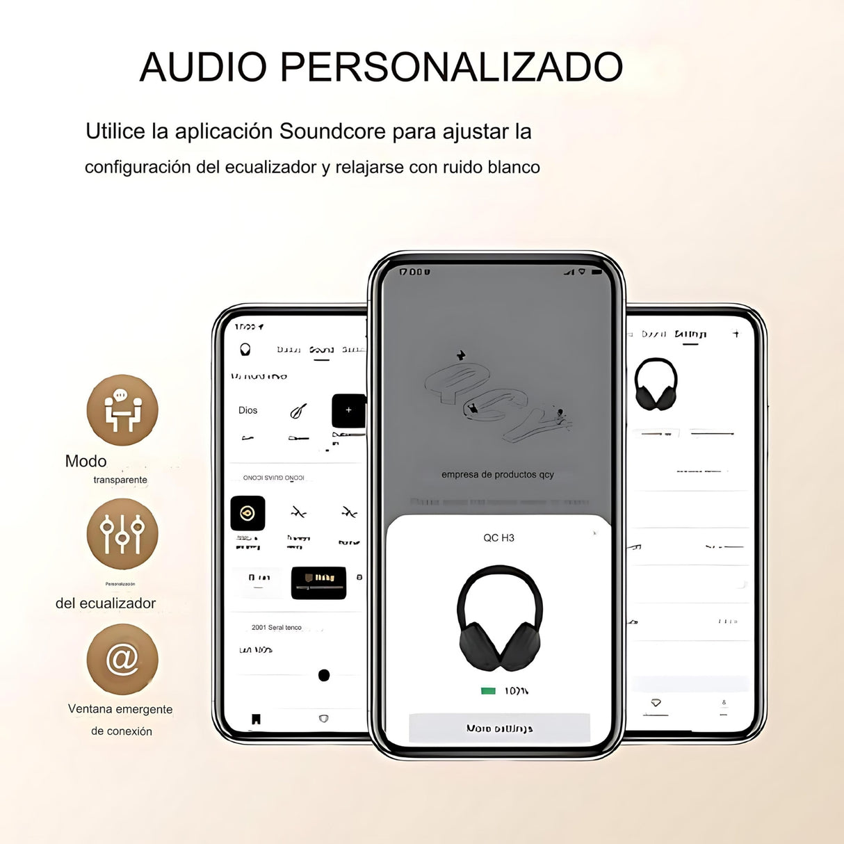 Audífonos Inalámbricos Qcy H3 Anc Bluetooth 5.3 Bass Mode 70 horas de bateria