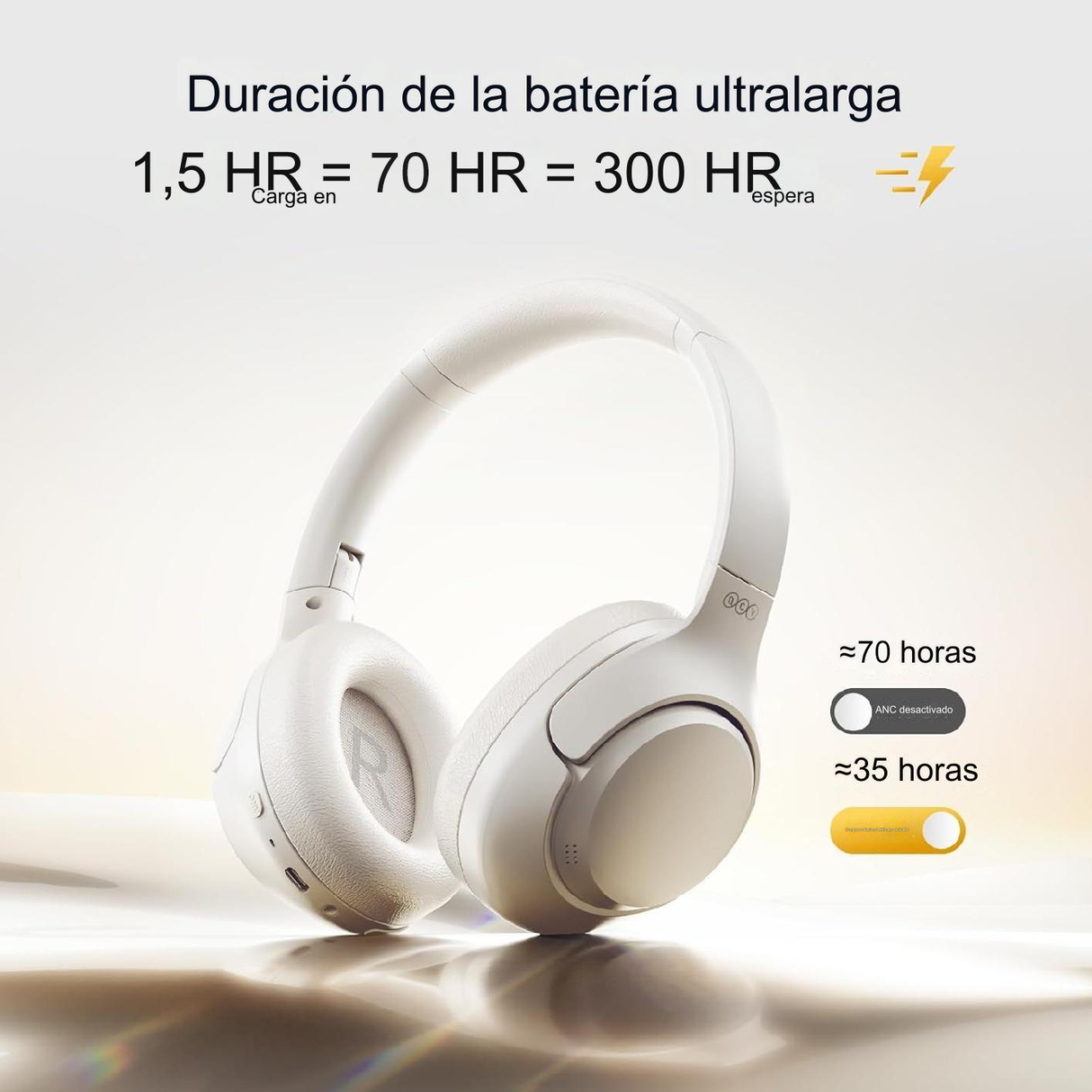 Audífonos Inalámbricos Qcy H3 Anc Bluetooth 5.3 Bass Mode 70 horas de bateria