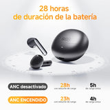 Audifonos Inalámbricos QCY HT10 Ailybuds Pro+ ANC Adaptativo, Bluetooth 5.3, Audio LDAC y HI-RES, Integrados con 6 micrófonos, Conexión Multipunto, Resistencia IPX5